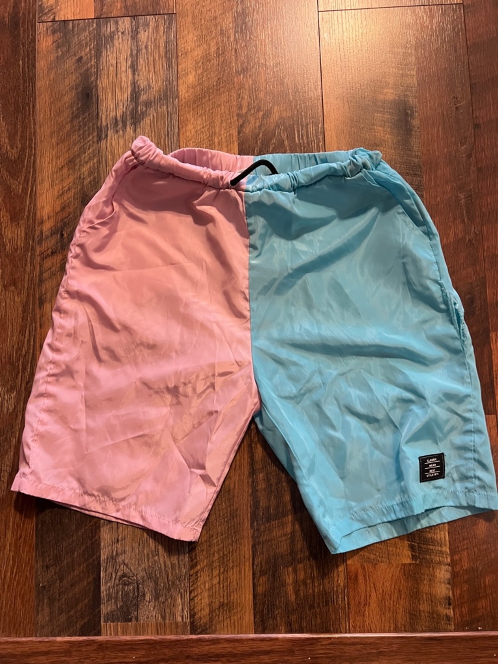 Men's Two-Tone Pink & Blue Swim/Board Shorts